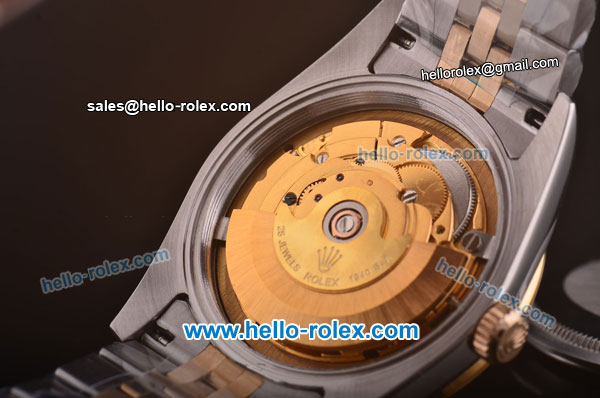 Rolex Datejust Swiss ETA 2836 Automatic Diamond Bezel with White MOP Dial and 18K Gold Strap - 1:1 Original - Click Image to Close